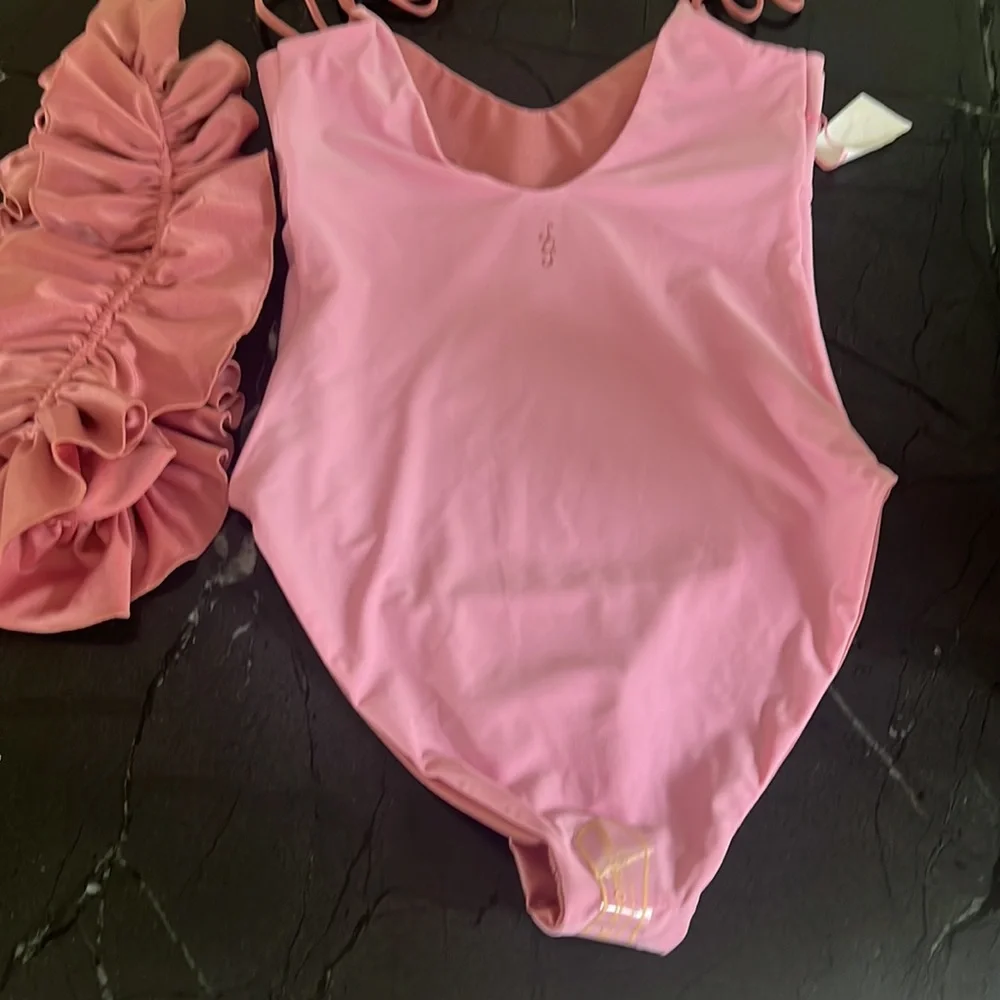 Women’s Pink Ruffle One-Piece Swimsuit